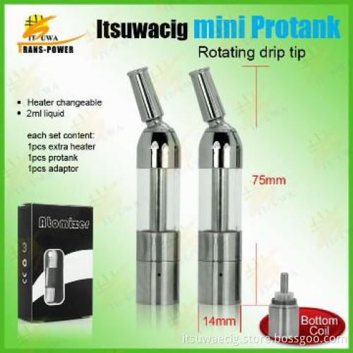 Mini Protank metal case kit e cigarette with rotating drip tip